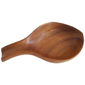 1960s Natural Monkey Pod Wood Leaf Bowl